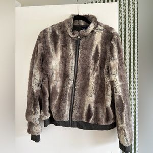 So cozy! Faux fur bomber jacket